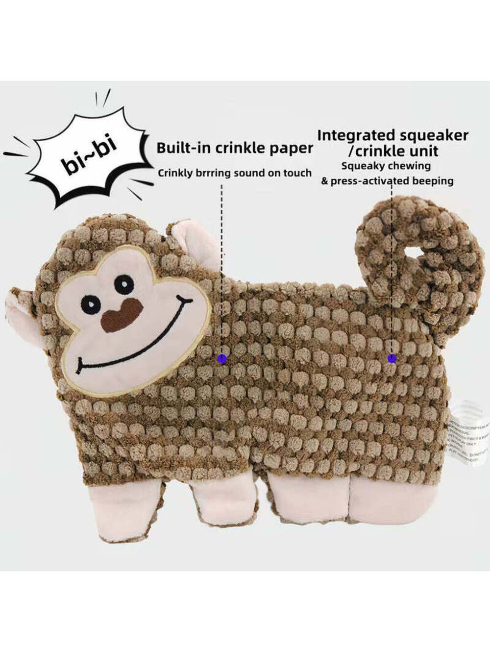 Dog Squeak Toys, No Stuffing Plush Dogs Chew Toy Bundle